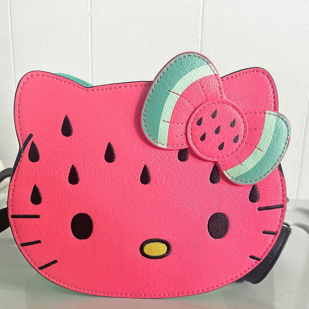 Hello Kitty Hot Pink Crossbody Bag with Mint Bow
